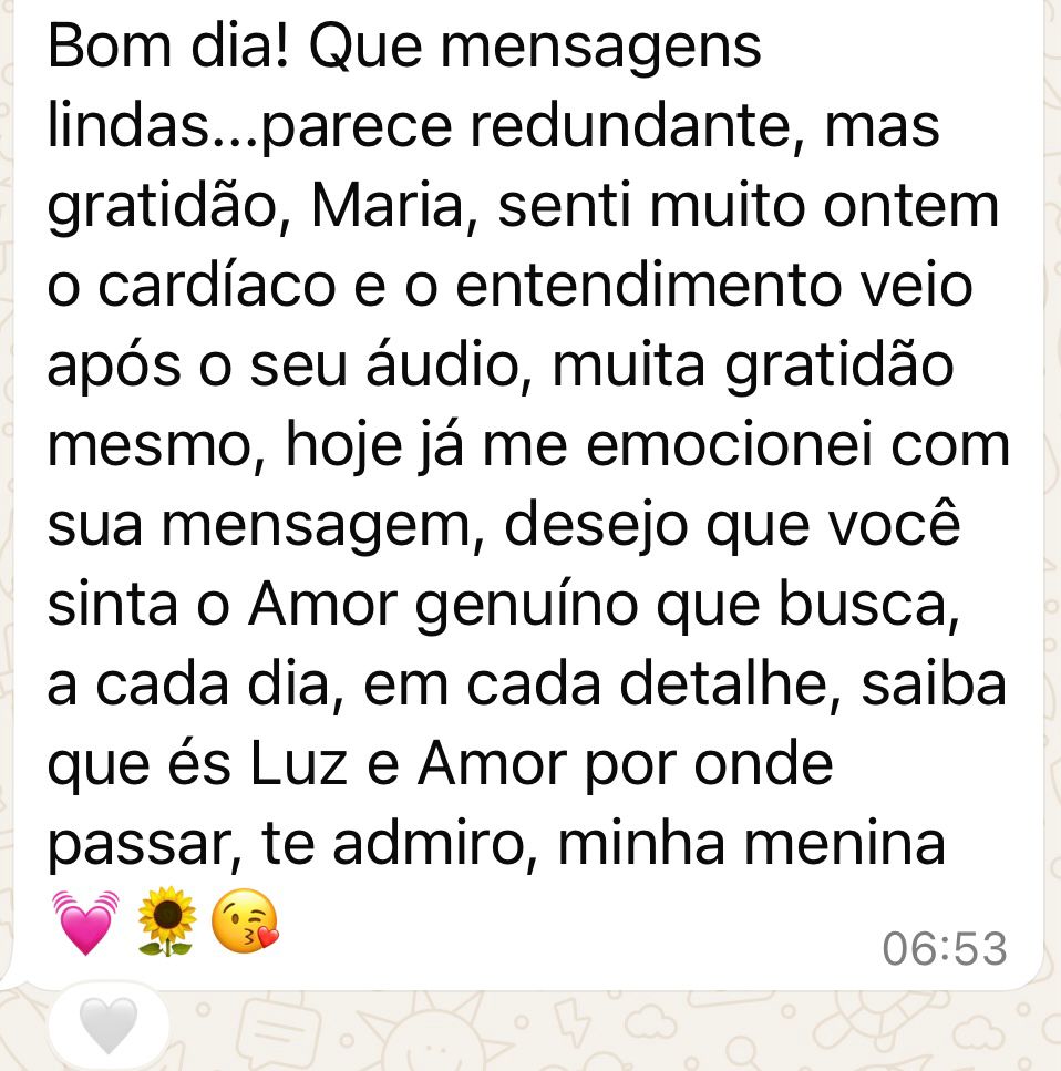 Mensagem de uma participante da Jornada Relembrar