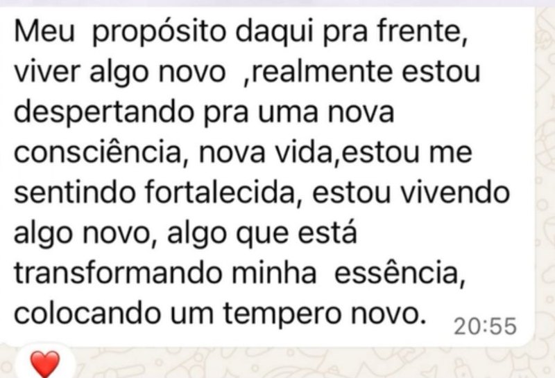 Mensagem de uma participante da Jornada Relembrar