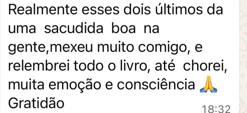 Mensagem de uma participante da Jornada Relembrar